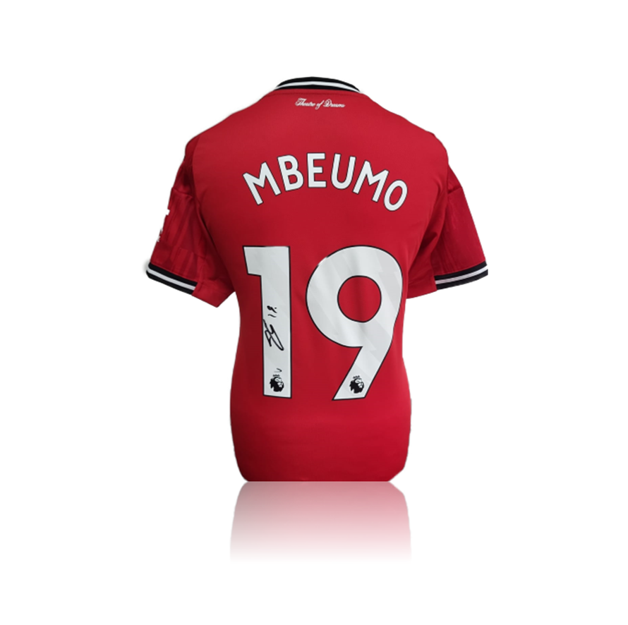 Bryan Mbeumo Hand Signed Manchester United 2025-26 Home Shirt in AAA Gift Box