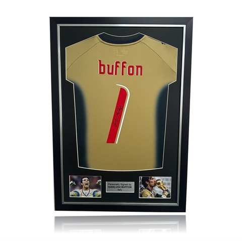 Gianluigi Buffon Hand Signed Italy 2006 Keeper Shirt in Deluxe Classic Frame