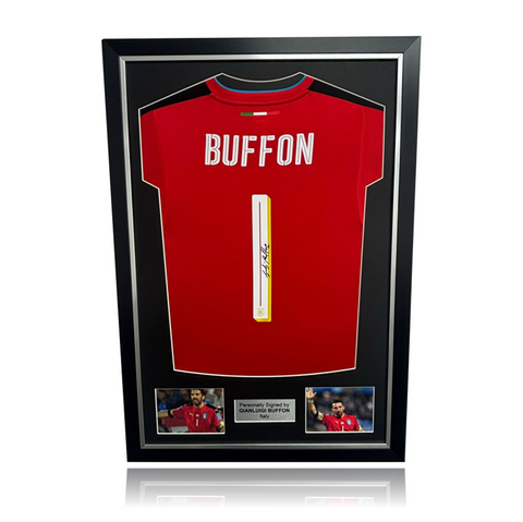 Gianluigi Buffon Hand Signed Italy 2016-17 Keeper Shirt in Deluxe Classic Frame