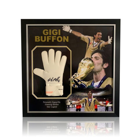 Gianluigi Buffon Hand Signed Goalkeepers Glove in Montage Deluxe Classic Frame