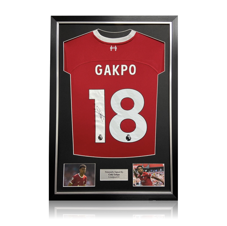 Cody Gakpo Hand Signed Liverpool FC 23 24 Home Shirt In Deluxe
