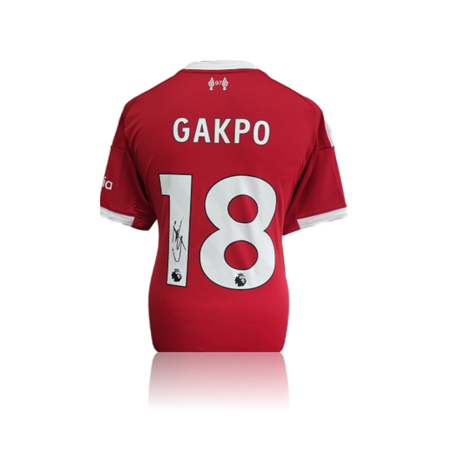 Cody Gakpo Hand Signed Liverpool FC 25-26 Home Shirt In AAA Gift Box