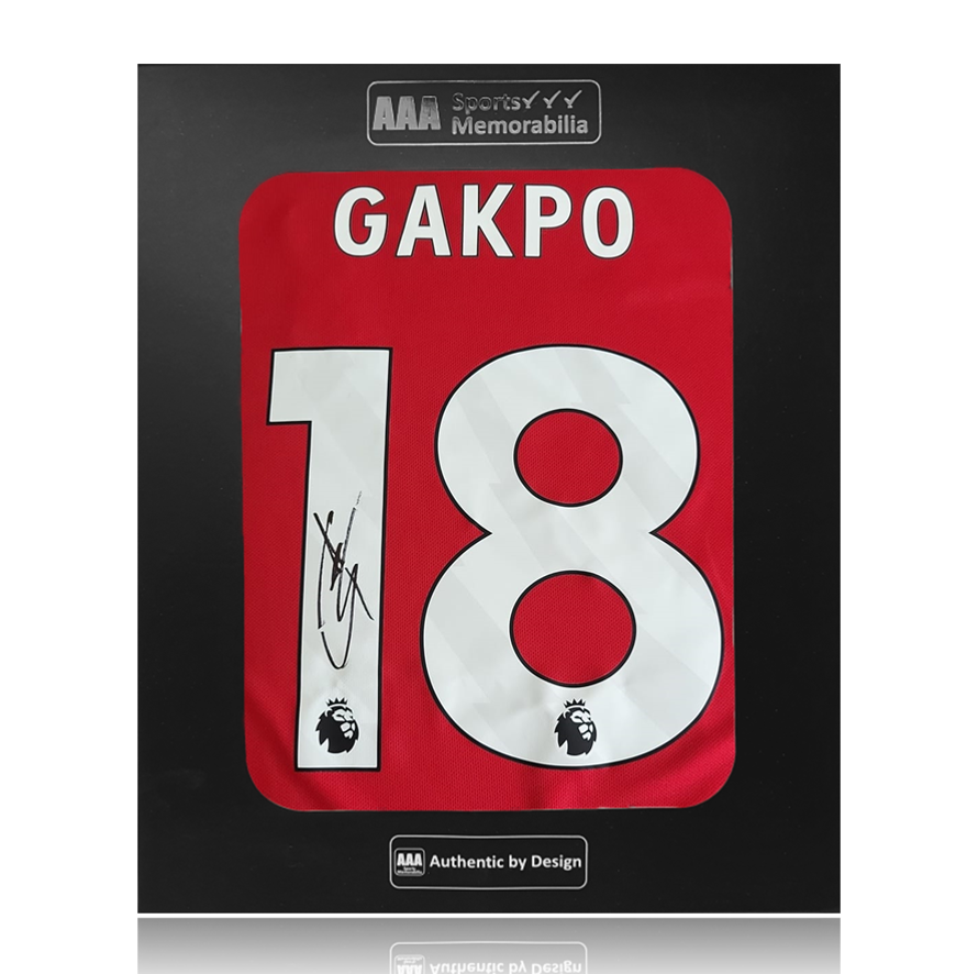 Cody Gakpo Hand Signed Liverpool FC 25-26 Home Shirt In AAA Gift Box