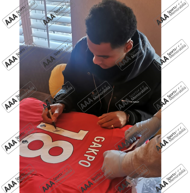 Cody Gakpo Hand Signed Liverpool FC 25-26 Home Shirt In AAA Gift Box