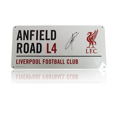 Cody Gakpo Hand Signed Anfield Road Sign