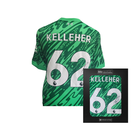 Caoimhin Kelleher Hand Signed Liverpool 2024-25 Green Keeper Shirt in AAA Gift Box