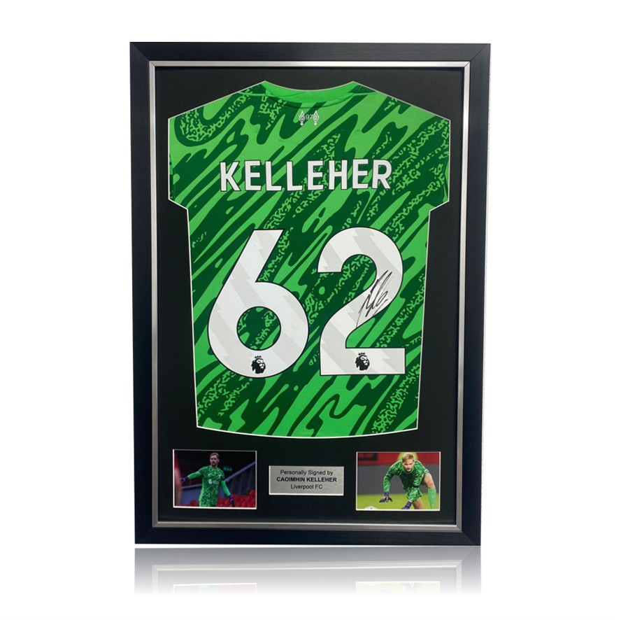 Caoimhin Kelleher Hand Signed Liverpool 2024-25 Green Keeper Shirt in Deluxe Classic Frame