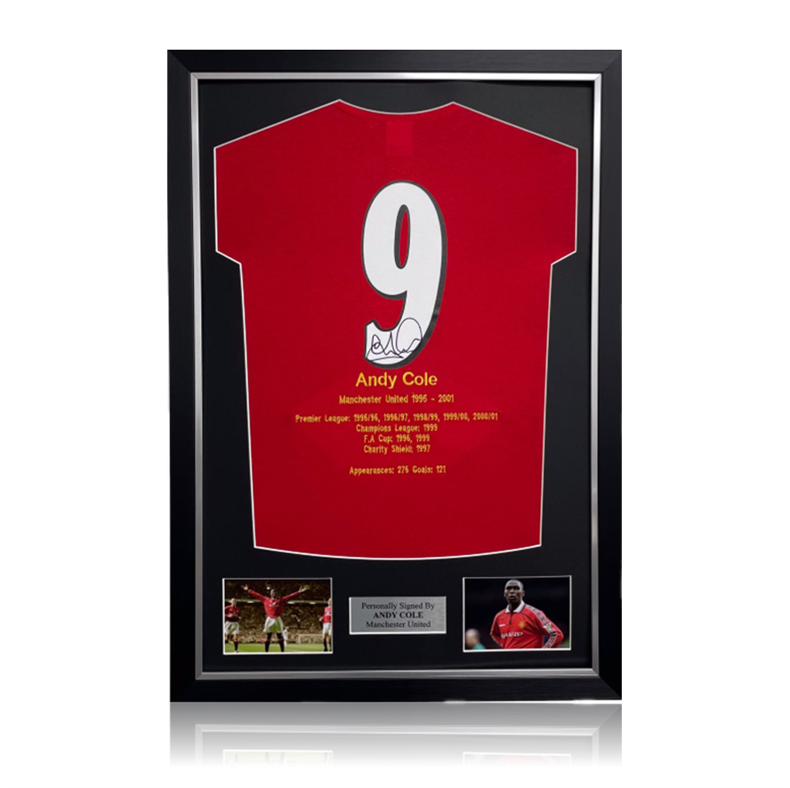 Andrew Cole signed 1999 Champions League Final shirt. - All Star Signings