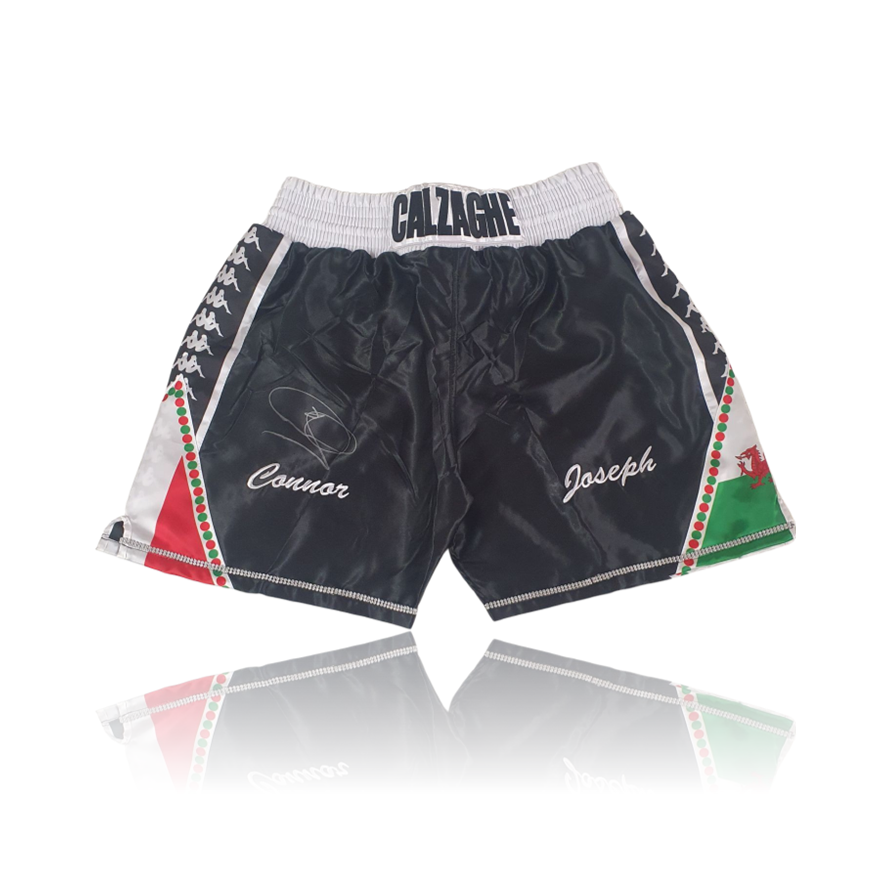 Joe Calzaghe Hand Signed ' Roy Jones Jr' Fight Replica Boxing Shorts