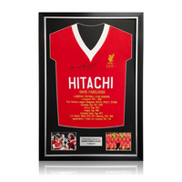 David Fairclough Hand Signed HITACHI Honours Shirt in Deluxe Classic Frame
