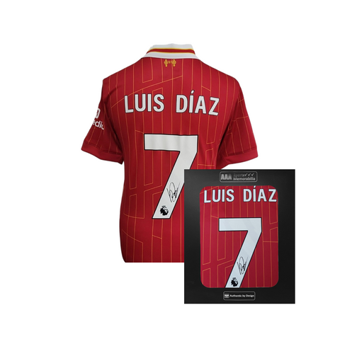 Luis Diaz Hand Signed Liverpool 2024-25 Home Shirt In AAA Gift Box