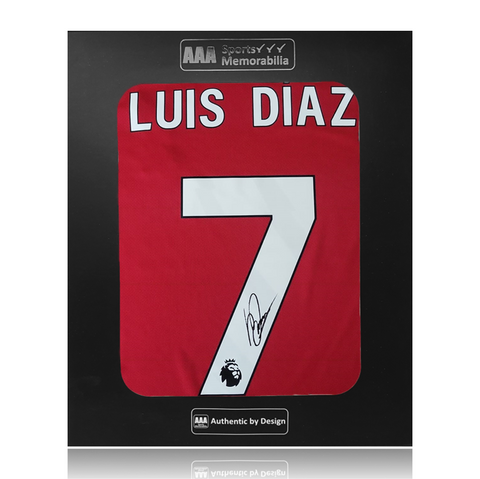 Luis Diaz Hand Signed Liverpool 2023-24 Home Shirt In AAA Gift Box