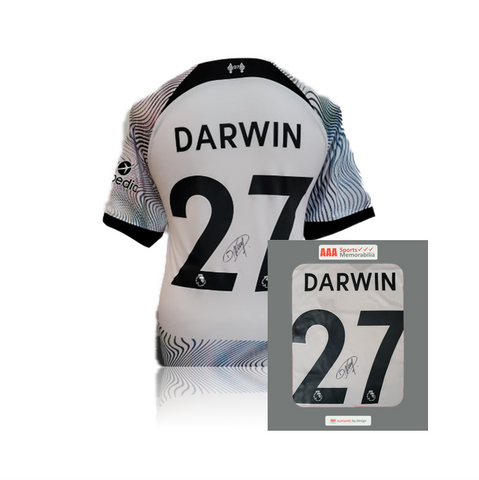 Darwin Nunez Hand Signed Liverpool 2022-23 Away Shirt in AAA Gift Box