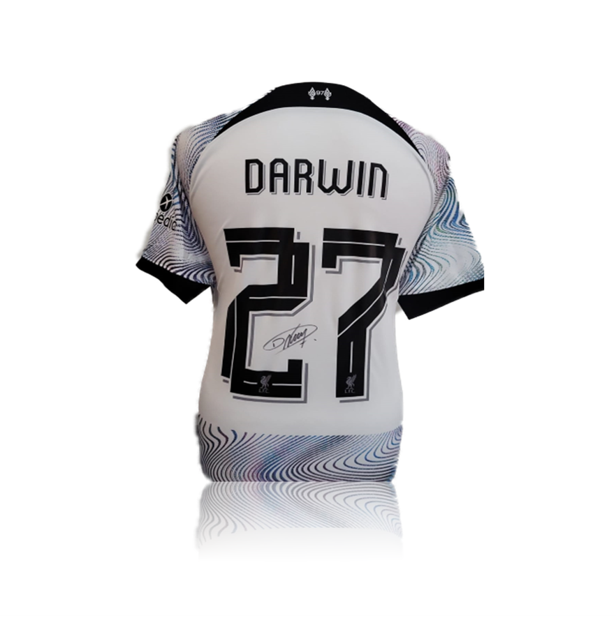 Darwin Nunez Hand Signed Liverpool 2022-23 Away Shirt in AAA Gift Box