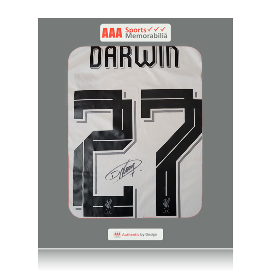 Darwin Nunez Hand Signed Liverpool 2022-23 Away Shirt in AAA Gift Box