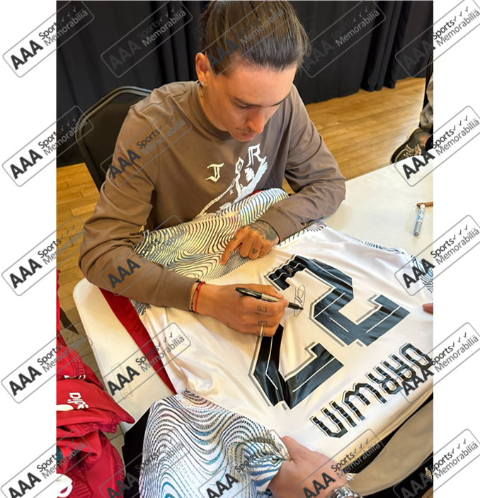 Darwin Nunez Hand Signed Liverpool 2022-23 Away Shirt in Deluxe Classic Frame