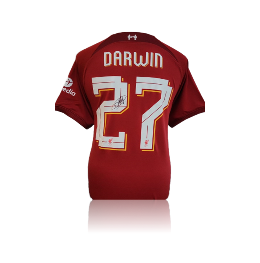 Darwin Nunez Hand Signed Liverpool 2022-23 Home Shirt in AAA Gift Box