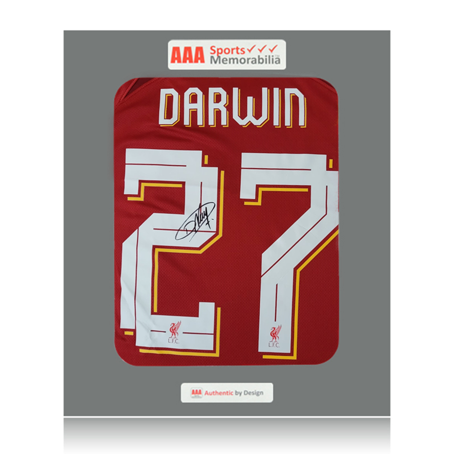 Darwin Nunez Hand Signed Liverpool 2022-23 Home Shirt in AAA Gift Box