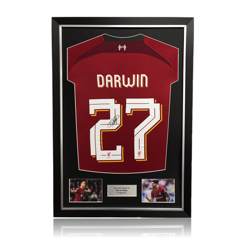 Darwin Nunez Hand Signed Liverpool 2022-23 Home Shirt in Deluxe Classic Frame