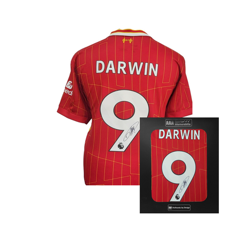 Darwin Nunez Hand Signed Liverpool 2024-25 Home Shirt in AAA Gift Box