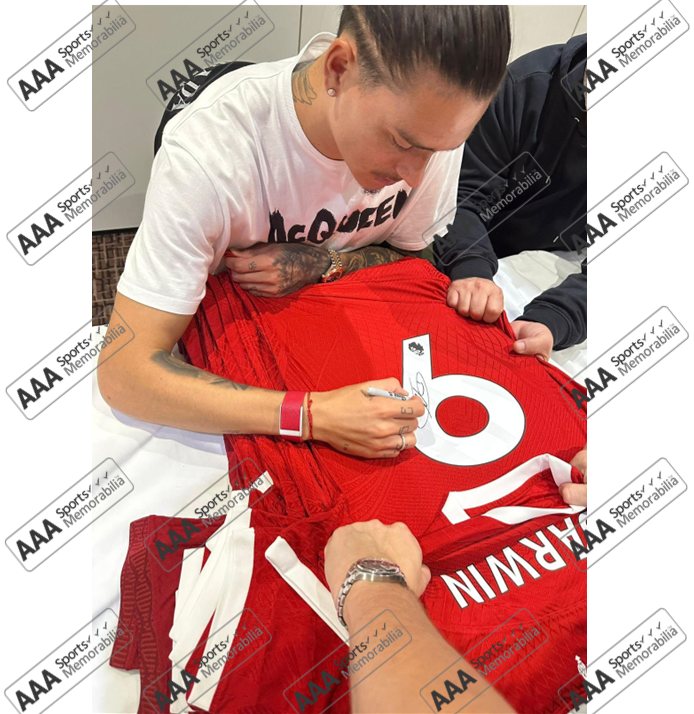 Darwin Nunez Hand Signed Liverpool 2023-24 Home Shirt in Deluxe Classic Frame