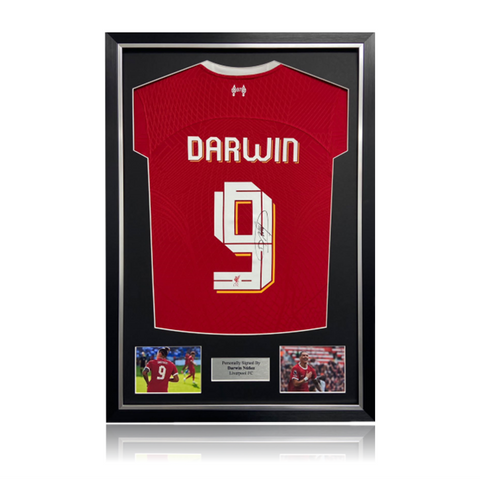 Darwin Nunez Hand Signed Liverpool 2023-24 Home Shirt in Deluxe Classic Frame