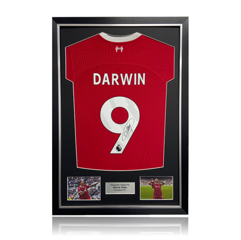 Darwin Nunez Hand Signed Liverpool 2023-24 Home Shirt in Deluxe Classic Frame