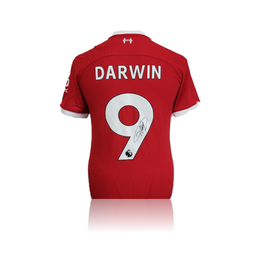 Darwin Nunez Hand Signed Liverpool 2023-24 Home Shirt in Deluxe Classic Frame