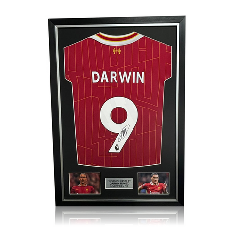 Darwin Nunez Hand Signed Liverpool 2024-25 Home Shirt in Deluxe Classic Frame