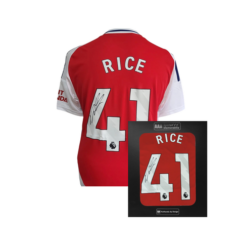 Declan Rice Hand Signed Arsenal 2024-25 Home Shirt in AAA Gift Box