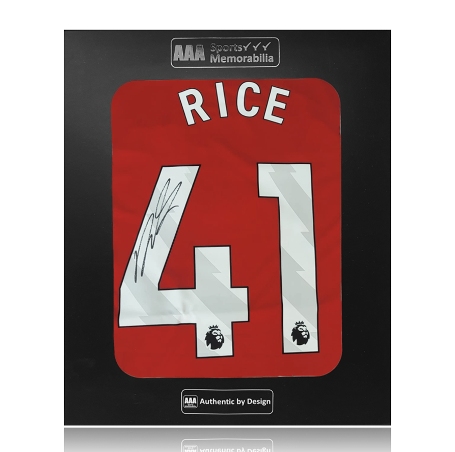 Declan Rice Hand Signed Arsenal 2024-25 Home Shirt in AAA Gift Box