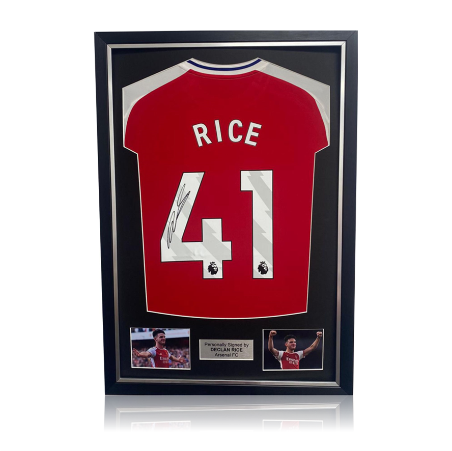 Declan Rice Hand Signed Arsenal 2024-25 Home Shirt in Deluxe