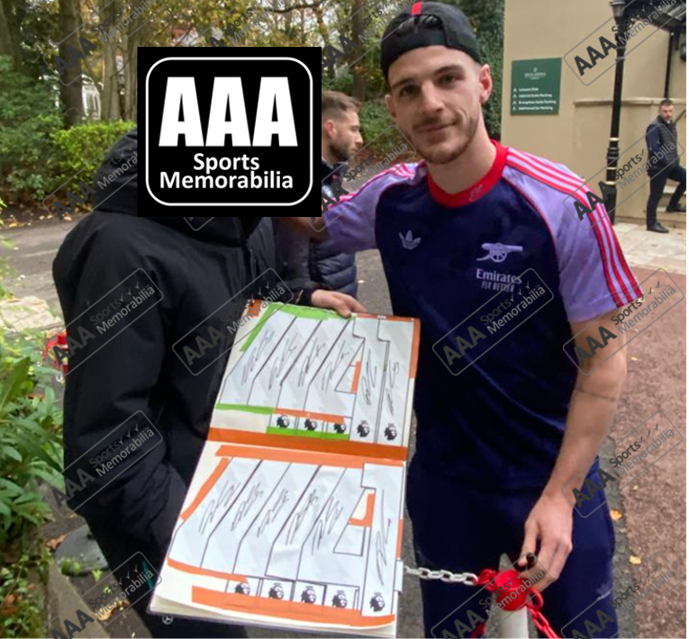 Declan Rice Hand Signed Arsenal 2024-25 Home Shirt in Deluxe Classic Frame