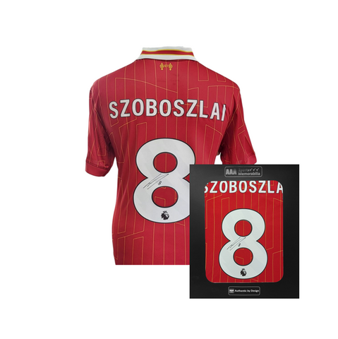 Dominik Szoboszlai Hand Signed Liverpool 2024-25 Home Shirt in AAA Gift Box