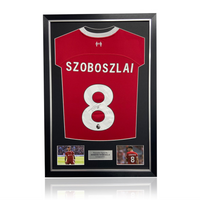 Dominik Szoboszlai Hand Signed Liverpool 2023-24 Home Shirt in Deluxe Classic Frame