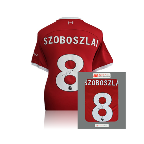 Dominik Szoboszlai Hand Signed Liverpool 2023-24 Home Shirt in AAA Gift Box