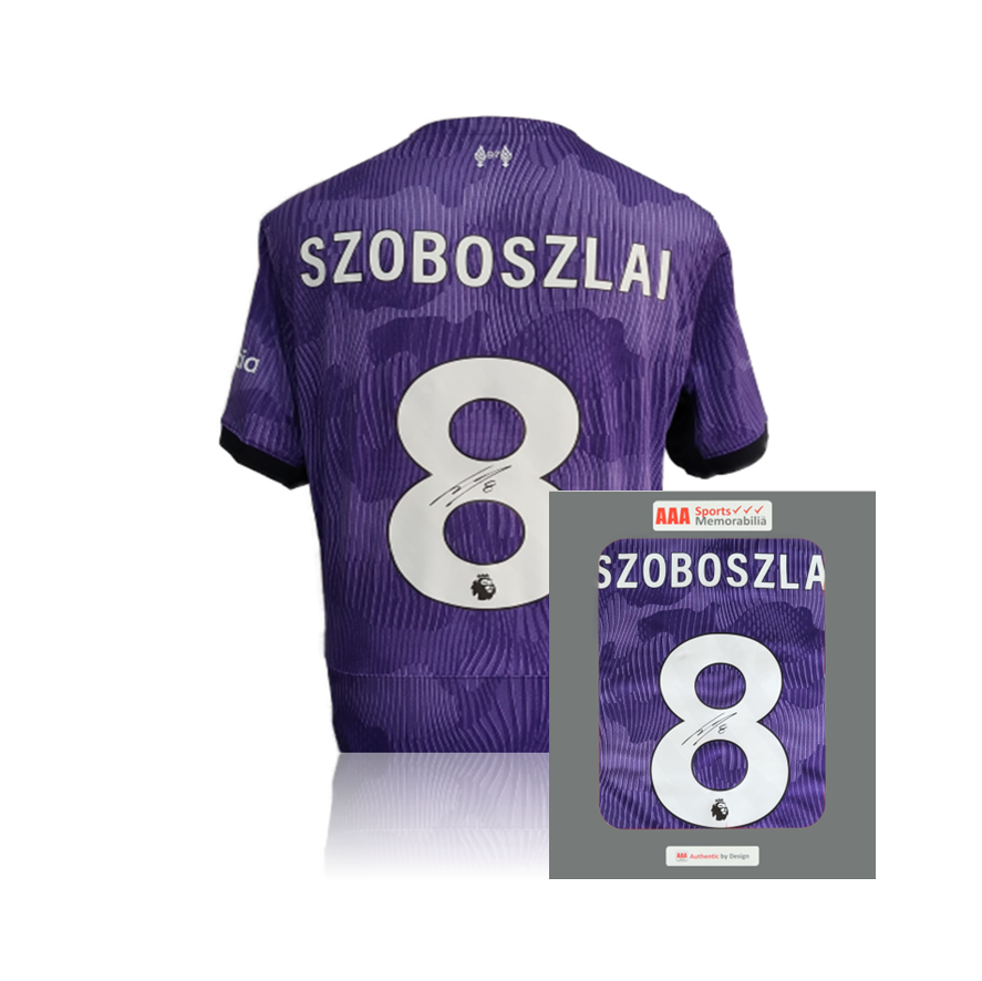 Dominik Szoboszlai Hand Signed Liverpool 2023-24 3rd Shirt in AAA Gift Box