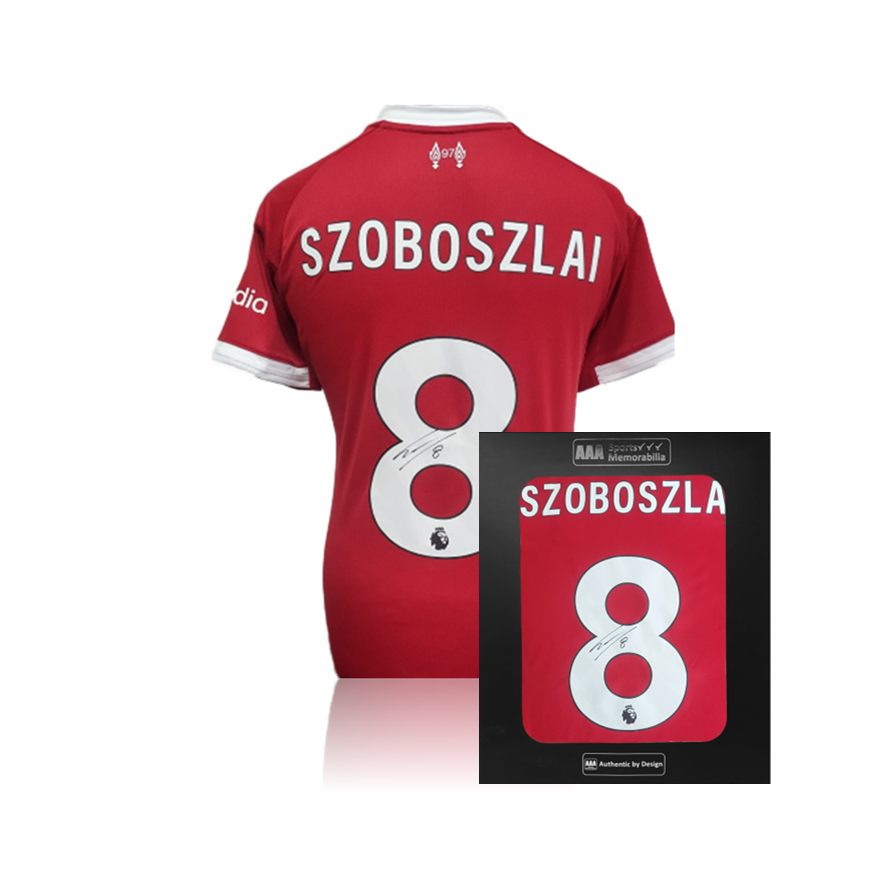 Dominik Szoboszlai Hand Signed Liverpool 2025-26 Home Shirt in AAA