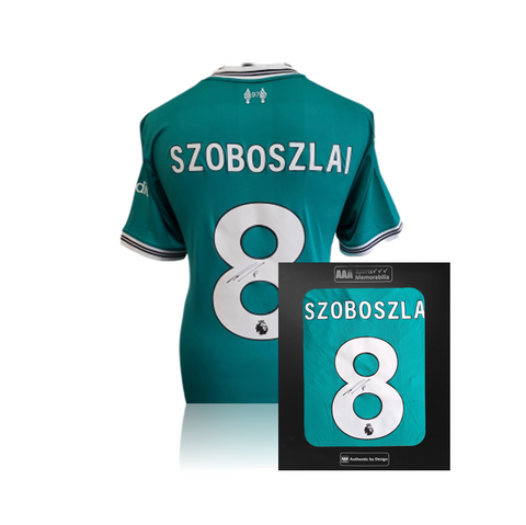 Dominik Szoboszlai Hand Signed Liverpool 2025-26 3rd Shirt in AAA Gift Box