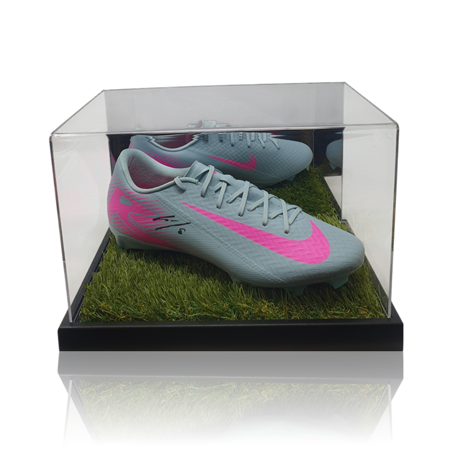 Dominik Szoboszlai Hand Signed Green Nike Football Boot in Deluxe Acrylic Display Case