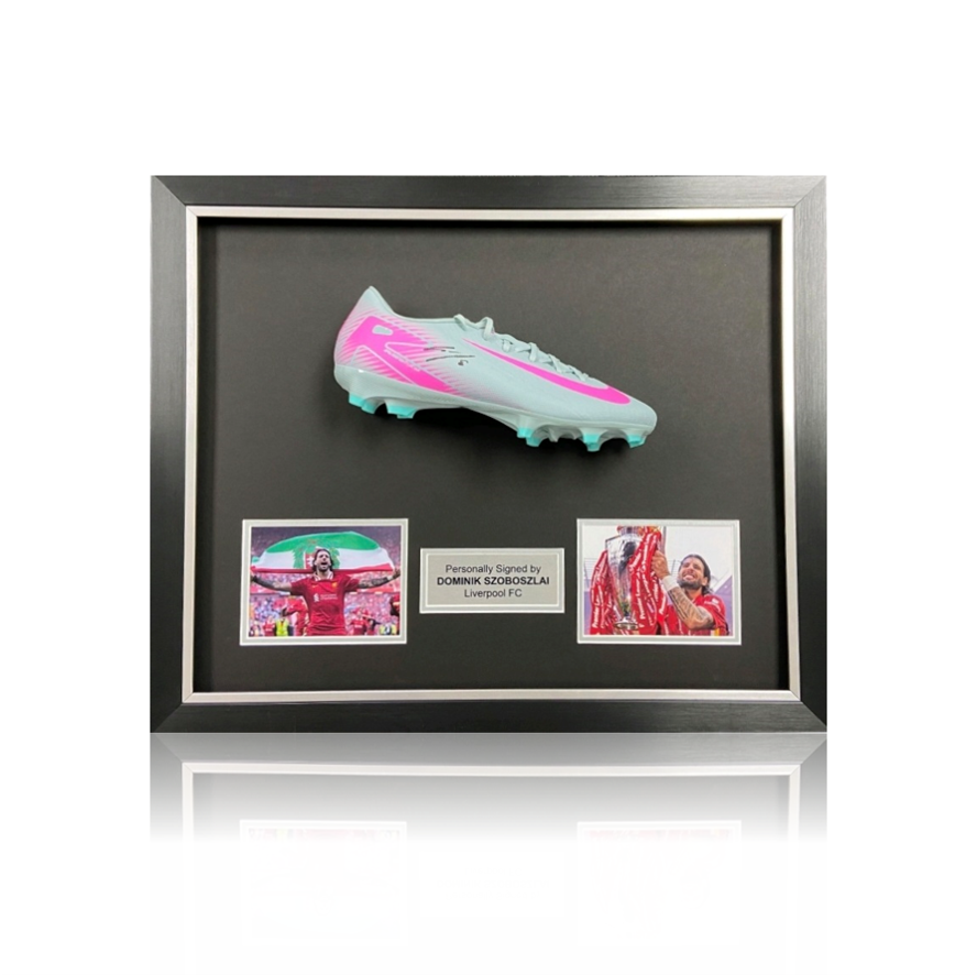 Dominik Szoboszlai Hand Signed Nike Football Boot In Deluxe Classic Dome Frame (Copy)
