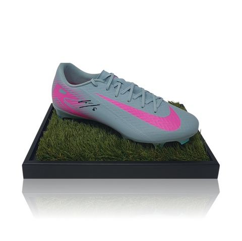 Dominik Szoboszlai Hand Signed Green Nike Football Boot in Deluxe Acrylic Display Case