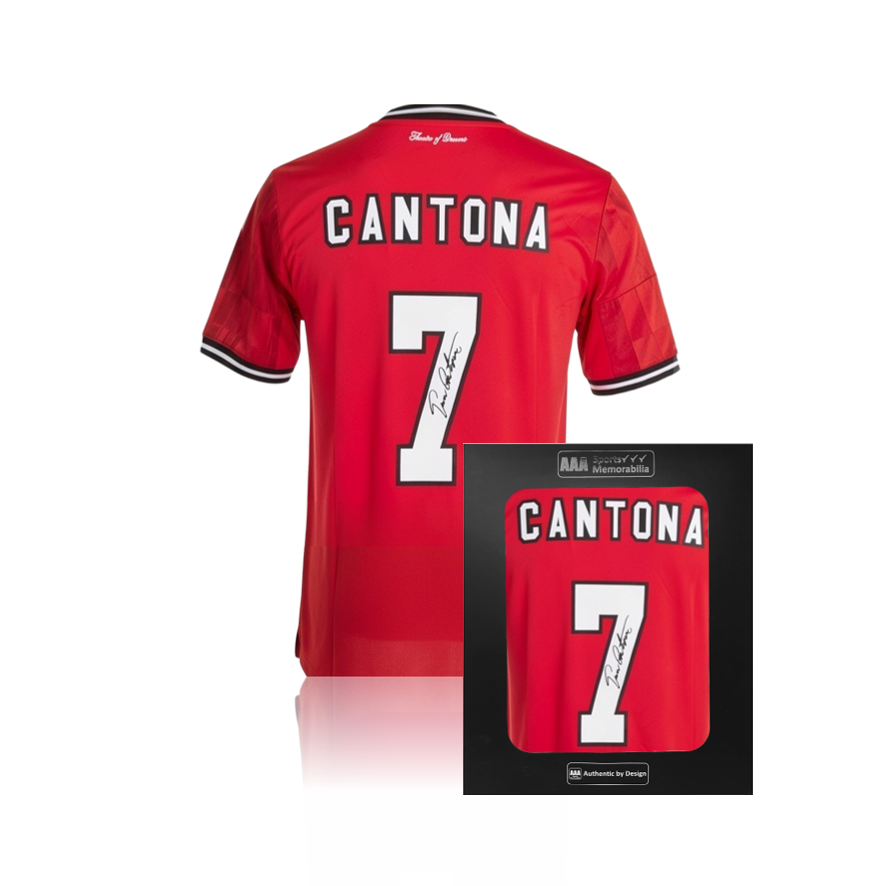 Eric Cantona Hand Signed Manchester United 2025/26 Home Shirt in AAA Gift Box