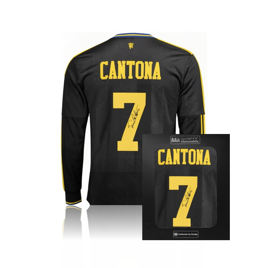 Eric Cantona Hand Signed Manchester United 2025/26 Away Shirt in AAA Gift Box
