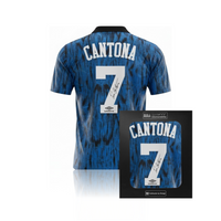 Eric Cantona Hand Signed Manchester United 1992/93 Away Shirt in AAA Gift Box