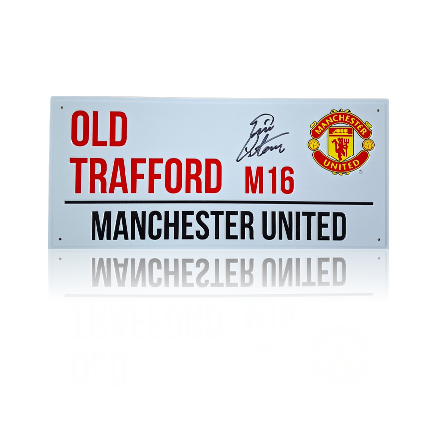 Eric Cantona Hand Signed Old Trafford Sign In Deluxe Classic Farme