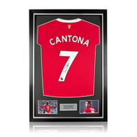 Eric Cantona Hand Signed Manchester United Home Shirt in Deluxe Classic Frame