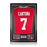 Eric Cantona Hand Signed Manchester United Home Shirt in Deluxe Classic Frame