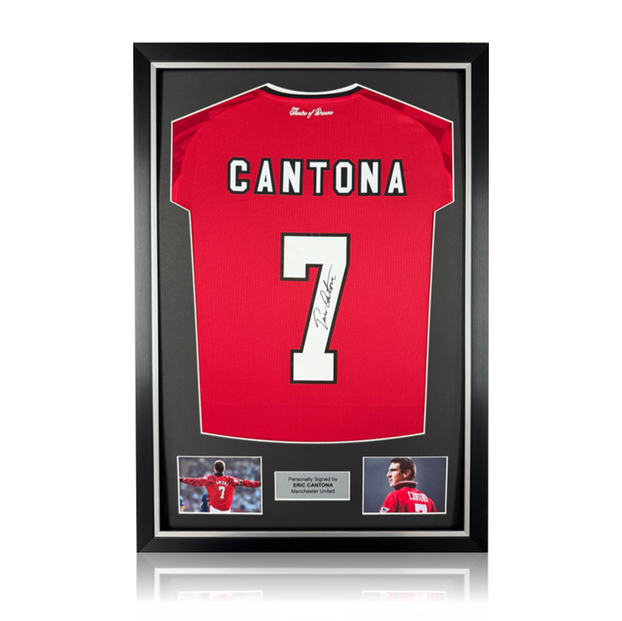 Eric Cantona Hand Signed Manchester United 2025/26 Home Shirt in Deluxe Classic Frame