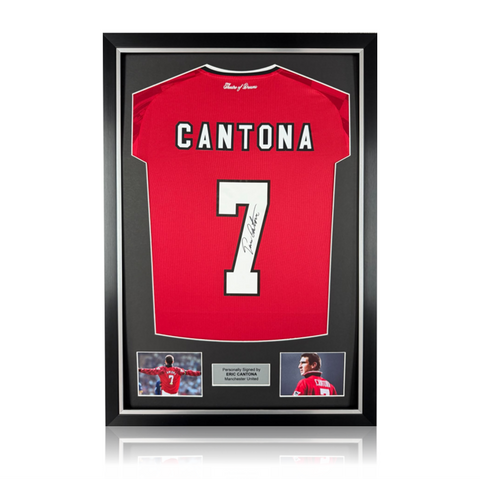 Eric Cantona Hand Signed Manchester United 2025/26 Home Shirt in Deluxe Classic Frame